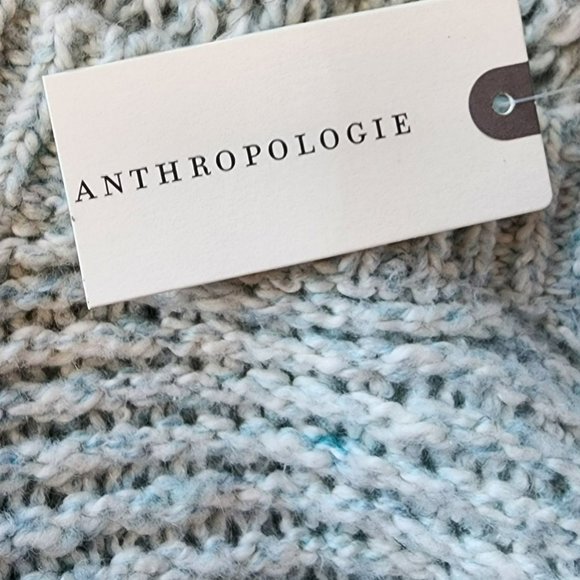 NWT Anthropologie Sleeping on Snow Rhinestone Blue Open Knit Sweater Medium - Picture 11 of 11